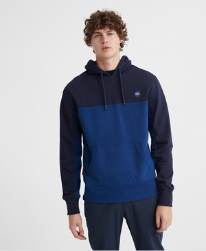 Superdry Collective Colour Block Férfi Kapucnis Pulóver Sötétkék | EIFKV3068